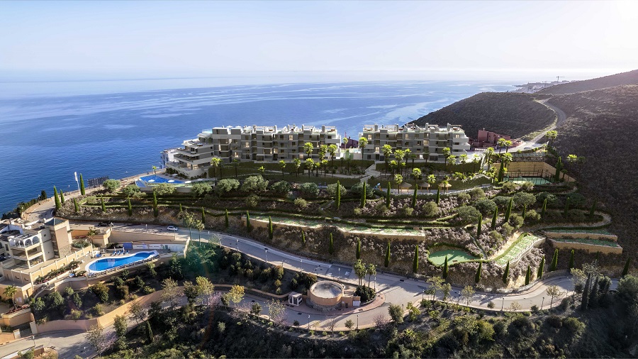 Neues Projekt in Nerja mit 2- und 3-Zimmer-Wohnungen, atemberaubendem Meerblick und Gemeinschaftspool, Padelplatz, Fitnessraum und vielem mehr.