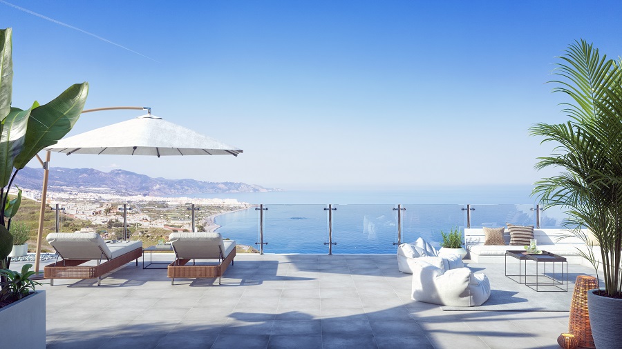 Nuovo progetto a Nerja di appartamenti con 2 e 3 camere da letto, splendida vista sul mare e piscina comune, campo da padel, palestra e altro ancora.