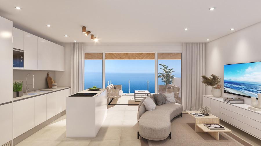 Nuovo progetto a Nerja di appartamenti con 2 e 3 camere da letto, splendida vista sul mare e piscina comune, campo da padel, palestra e altro ancora.