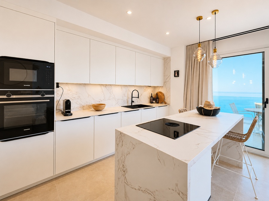 Eksklusiv penthouse med panoramaudsigt over havet og femstjernede faciliteter i Bayview II, Nerja
