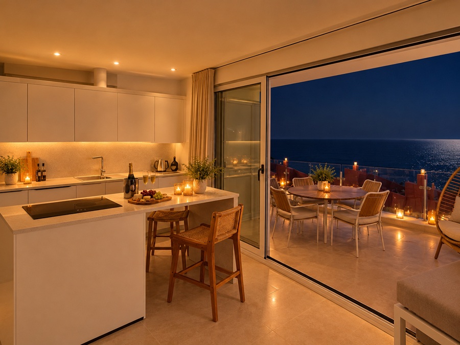 Exklusive Eckwohnung mit Panoramablick auf das Meer in Bayview II, Nerja